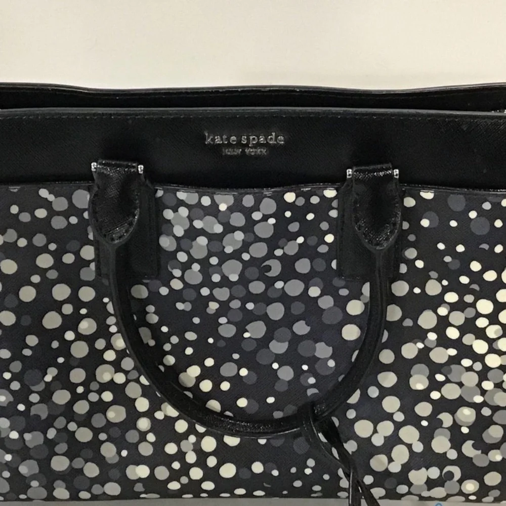 Women’s Kate Spade Black and Gray Polka Dot Satchel Bag